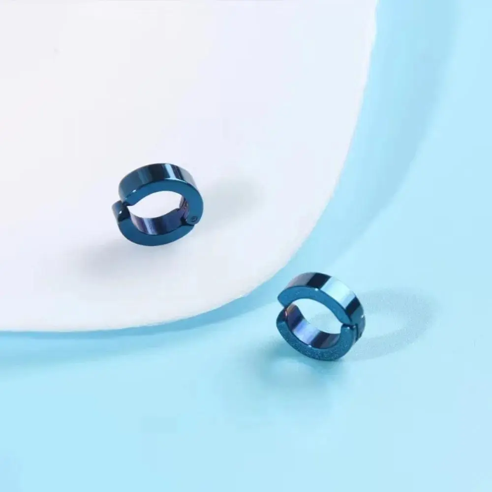 2pcs Case Study of Vanitas Earrings Anime Vanitas Same Blue Ear Clips, Stainless Steel Fake Ear Piercing Jewelry Cosplay Custom