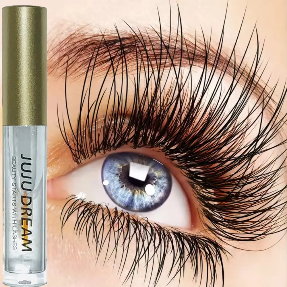 JUJU DREAM Eyelash Growth Serum, Eyelash Lengthening Serum, Eyelash Strengthener, Lash Boost Liquid, Nourish & Strengthen Lash Roots, Repair Falling Eyelashes, Easy Absorption Skin-friendly Formula, Fine Brush Application On Lash Line