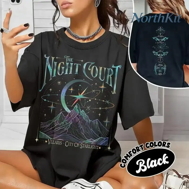 Velaris The Night Court Acotar 2 Sided Shirt Court of Dreams Inner Circle Sarah J Maas Fan Tee Fantasy Romance Graphic T Shirt Booktok Book Lover Gift Unisex Cotton Crewneck