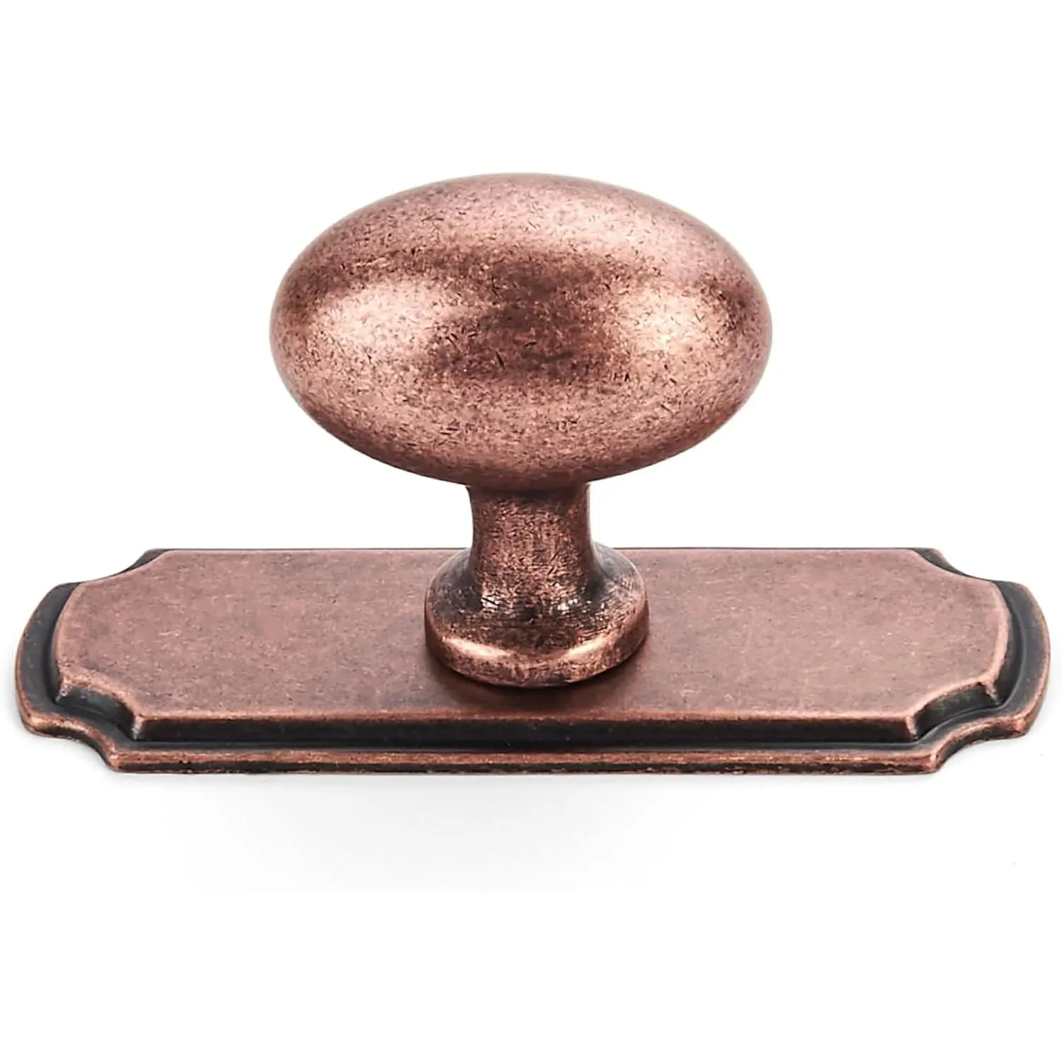 2 Pack Antique Copper Cabinet knobs with blackplate Solid Heavy Duty Bifold Closet Door Knobs with Backplate Hardware for Kitchen Bathroom and Dressing Table