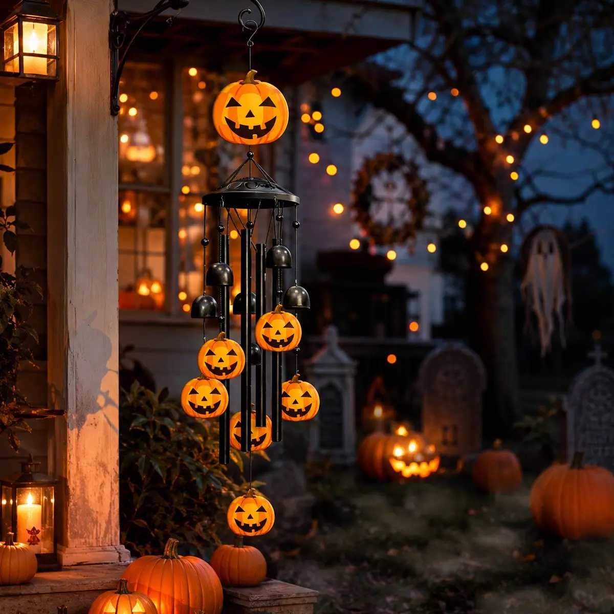 Metal Pumpkin Wind Chime, Durable Outdoor Decoration, Perfect Gift for Men and Women, Ideal for Garden and Patio
