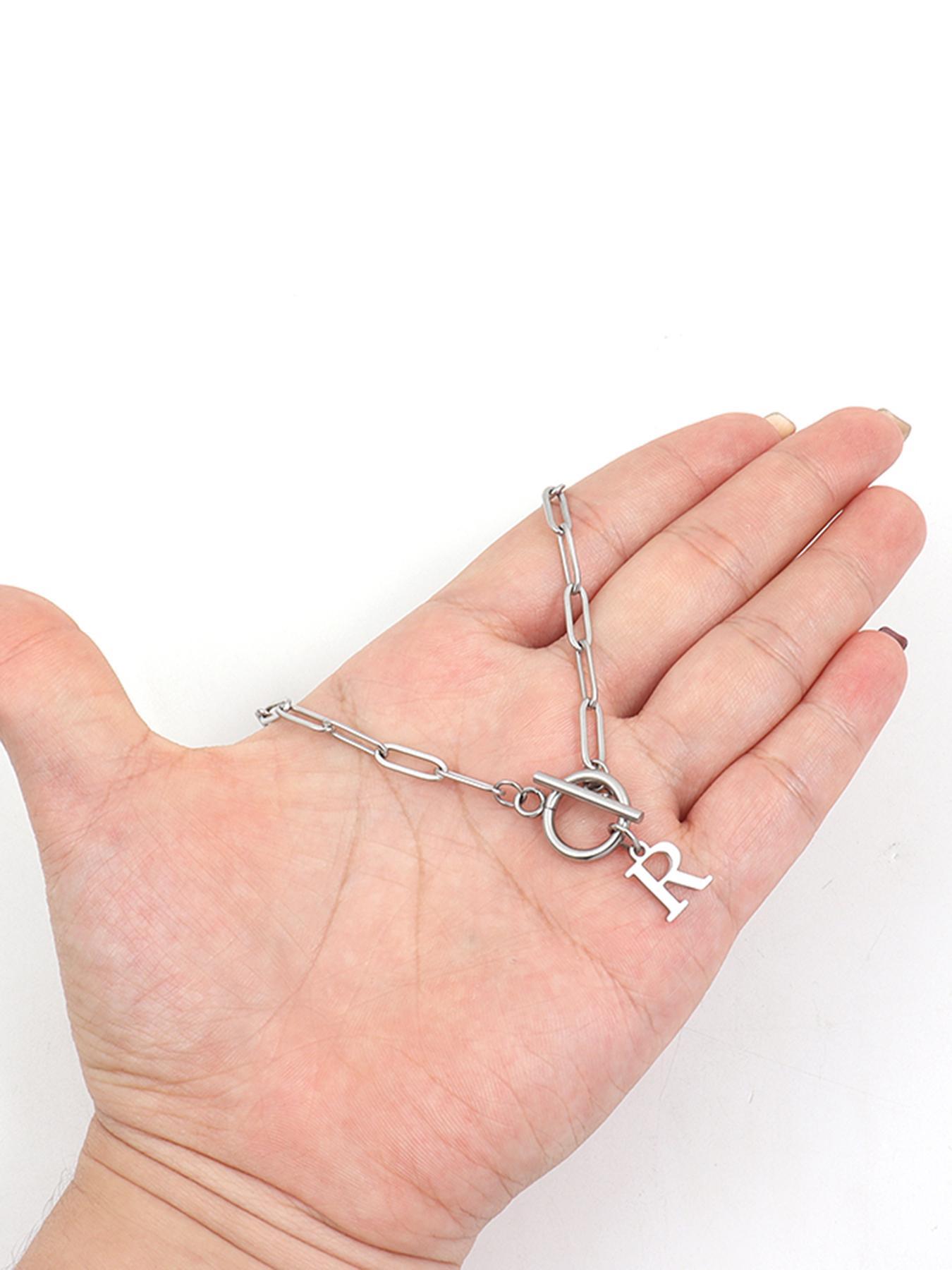 Letter Initial Pendant Necklace, Fashion OT Buckle Design Jewelry for Party, Daily Decor, Trendy All-match & Exquisite Jewelry for Birthday Gift, Exquisite Chain Jewelry, Letters Necklace