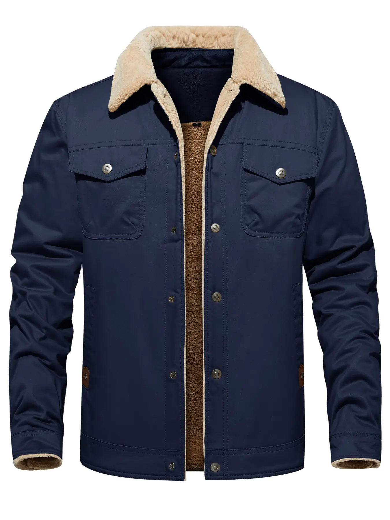 Men's Fall Winter Jacket, Thick Warm Fleece Lined Coat, Truck Style Lapel Workwear Jacket, Ideal for Cold Weather