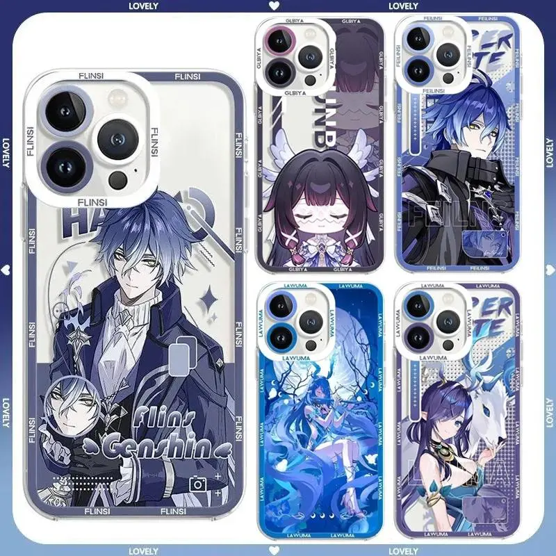 Genshin Impact Lauma Flins Columbina Case For iPhone 17 Pro MAX Air 16 15 14 13 12 11 Pro MAX Clear Cover