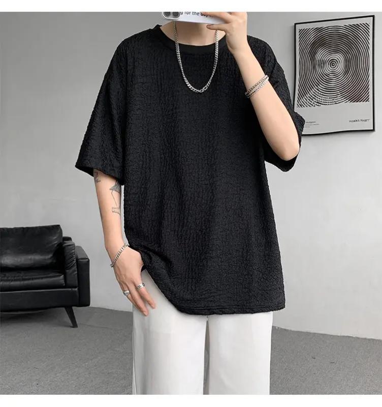 Kyn Apparel  Men's Stretch Short Sleeve T-Shirt Loose Fit Casual Streetwear Workout Plain Color Top