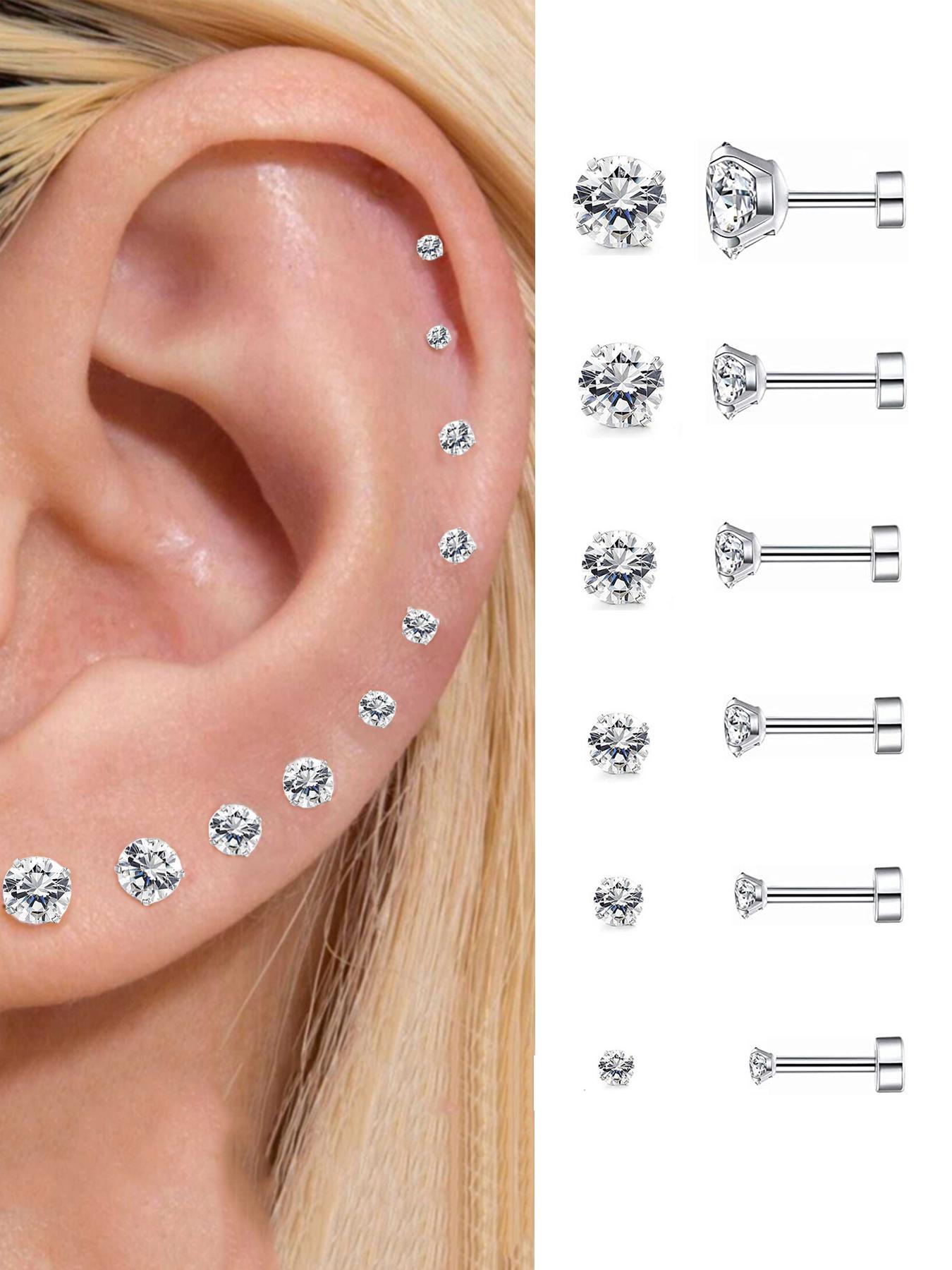Luxury Jewelry Rhinestone Decor Stud Earrings, Trendy Matching Stud Earrings for Women & Men for Party, Classic Fashion Accessories for Daily Wear