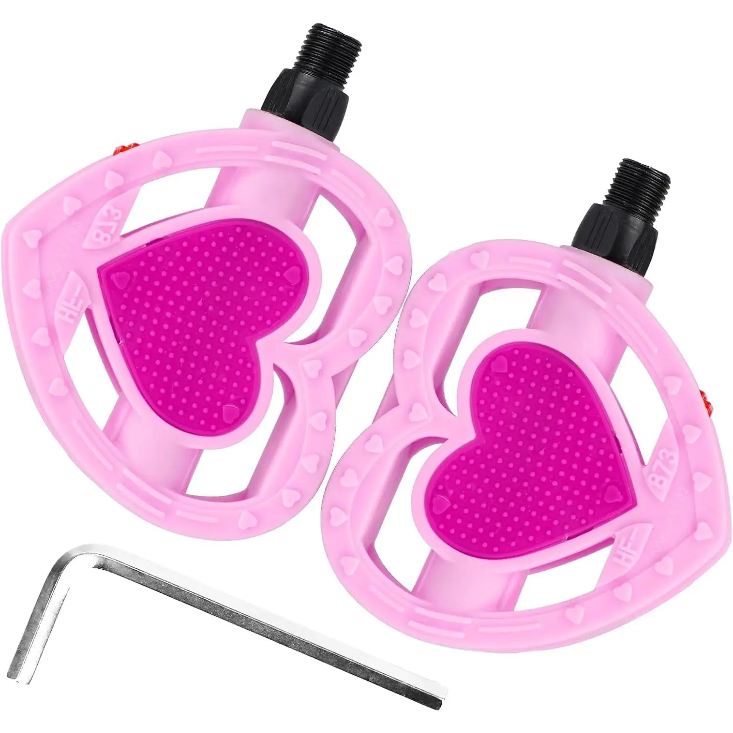 WEEROCK Kid Bike Pedal 1/2" Child Pink Pedals for 12 14 16 20 Inch One-Piece Crank Girls Bike Youth Bicycles