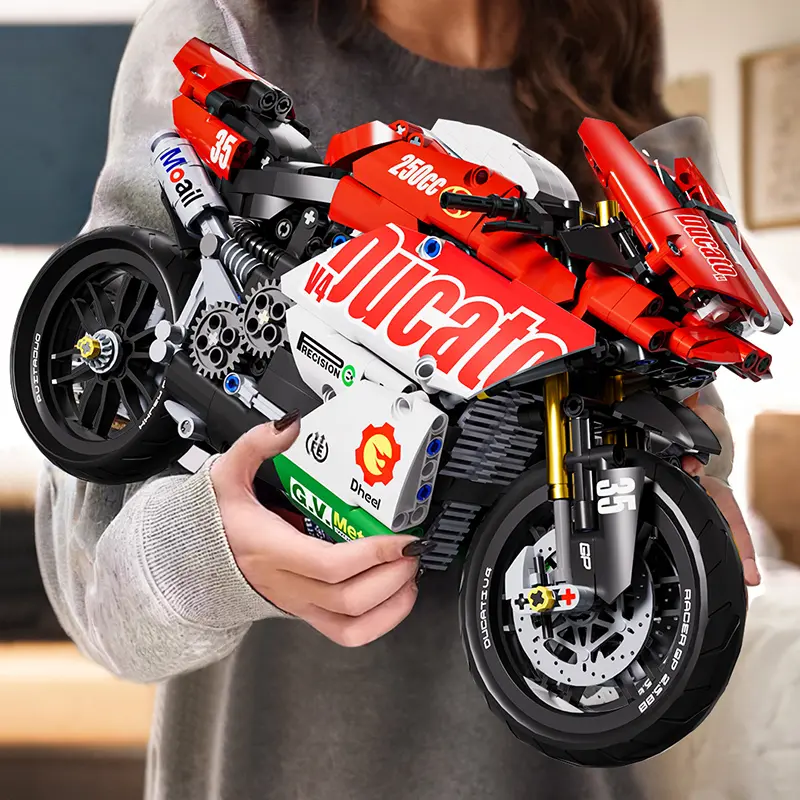 863pcs V4 Motorcycle Building Set, 1:8 Scale Assembly Model, High Difficulty Toy for Teens, Creative Challenge Kit, Unisex, Motorbike Enthusiasts