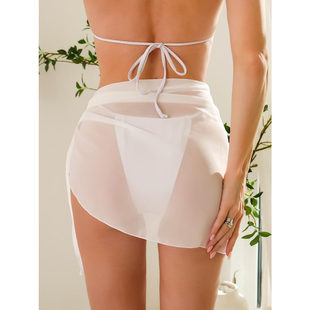 BIGWIG Women's Mesh Bikini Cover-Up — Sexy Summer Beach Wrap Skirt, Sheer Swimwear Cover-Up, Seashell-Themed Beach Blouse, Lightweight Bikini Wrap & Shawl, Beach Vacation Swim Skirt