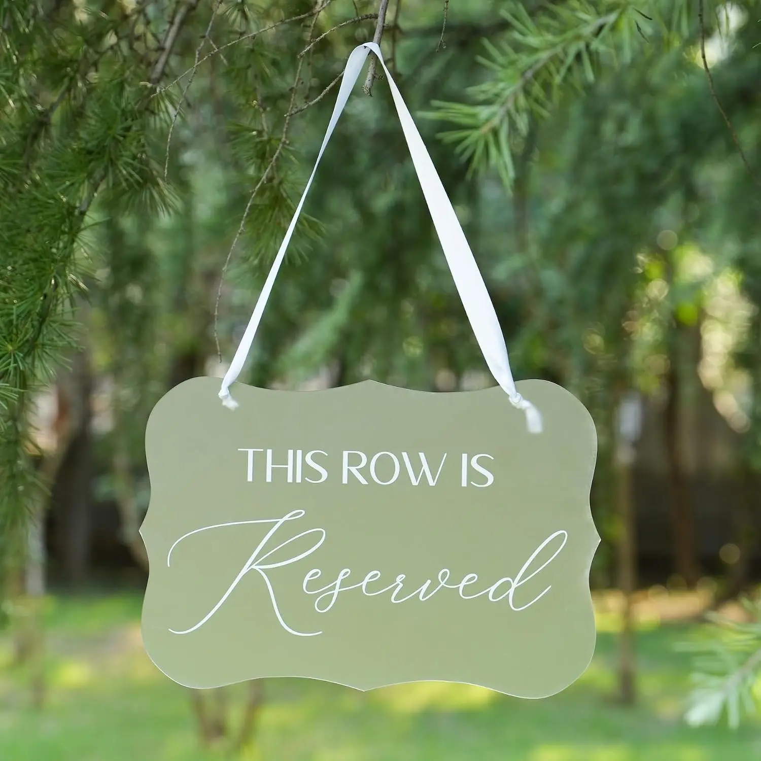 2 Pack This Row Is Reserved Sign for Wedding Set Frosted Acrylic Wedding Ceremony Seating Chairs Aisle Decor Table Signs