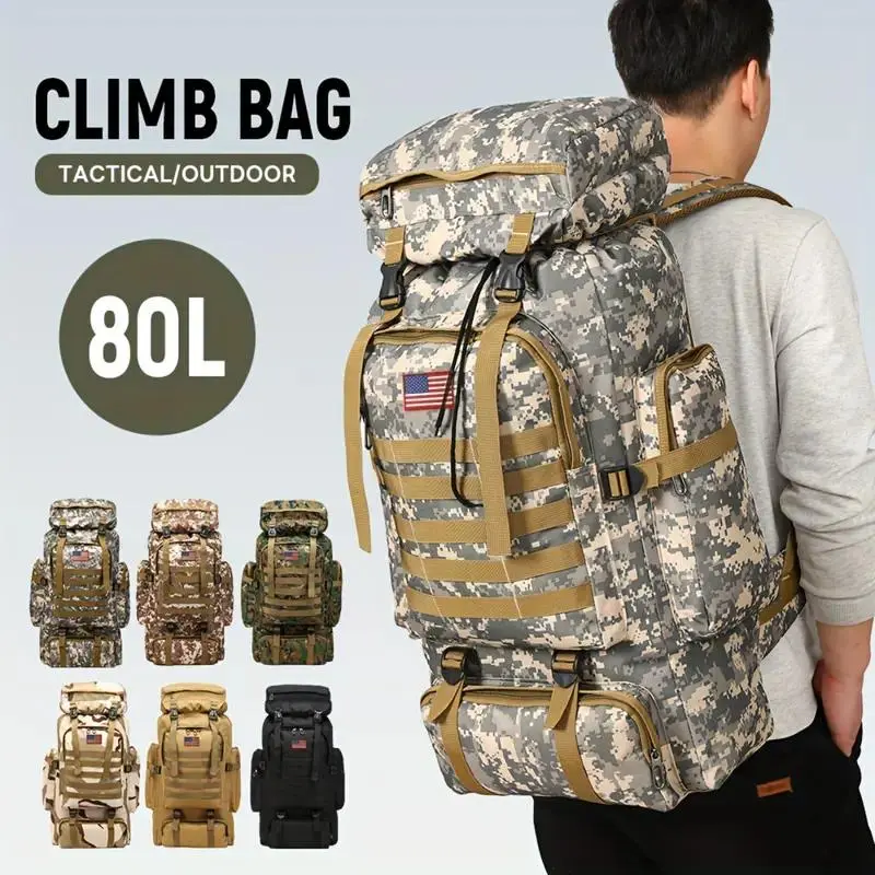 Multifunctional Travel Backpack 80L Large Capacity Portable Lightweight Hiking Backpack for Men and Women Weekend Travel Outdoor Adventure