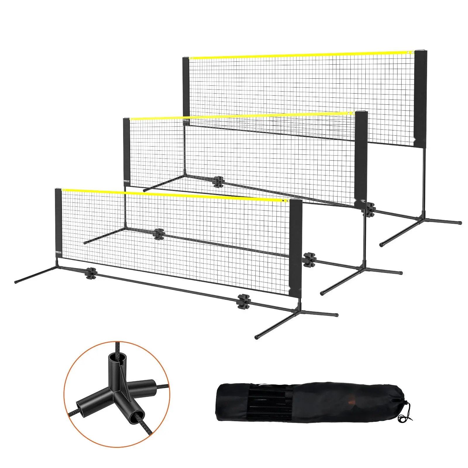 Badminton Net, Height-Adjustable Volleyball Net, 10-Foot Wide Foldable Pickleball Net, Portable Easy-Setup Tennis Net Set With Poles, Stand And Carry Bag, For Kids Backyard Games Indoor Outdoor Use
