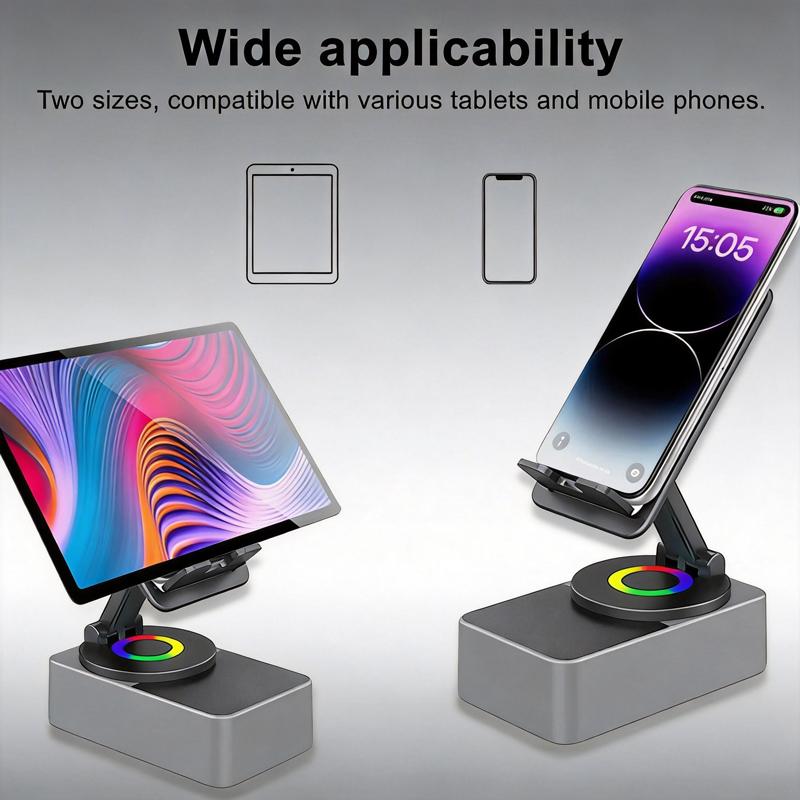 Wireless Bluetooth Audio Speaker with LED Light Phone Bracket Holiday Presents Universal Mobile Stand Mount