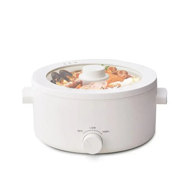 Hot Pot Electric,2L Portable Electric Pot with Ceramic Non-stick Coating, Dual Power Multi-functional Romen Cooker for Steak, Pasta, Hot Pot, Ramen, Quick Heating and Overheat Protection Multi-Cooker Pressure Steamer,home essentials Steamboat Pot M