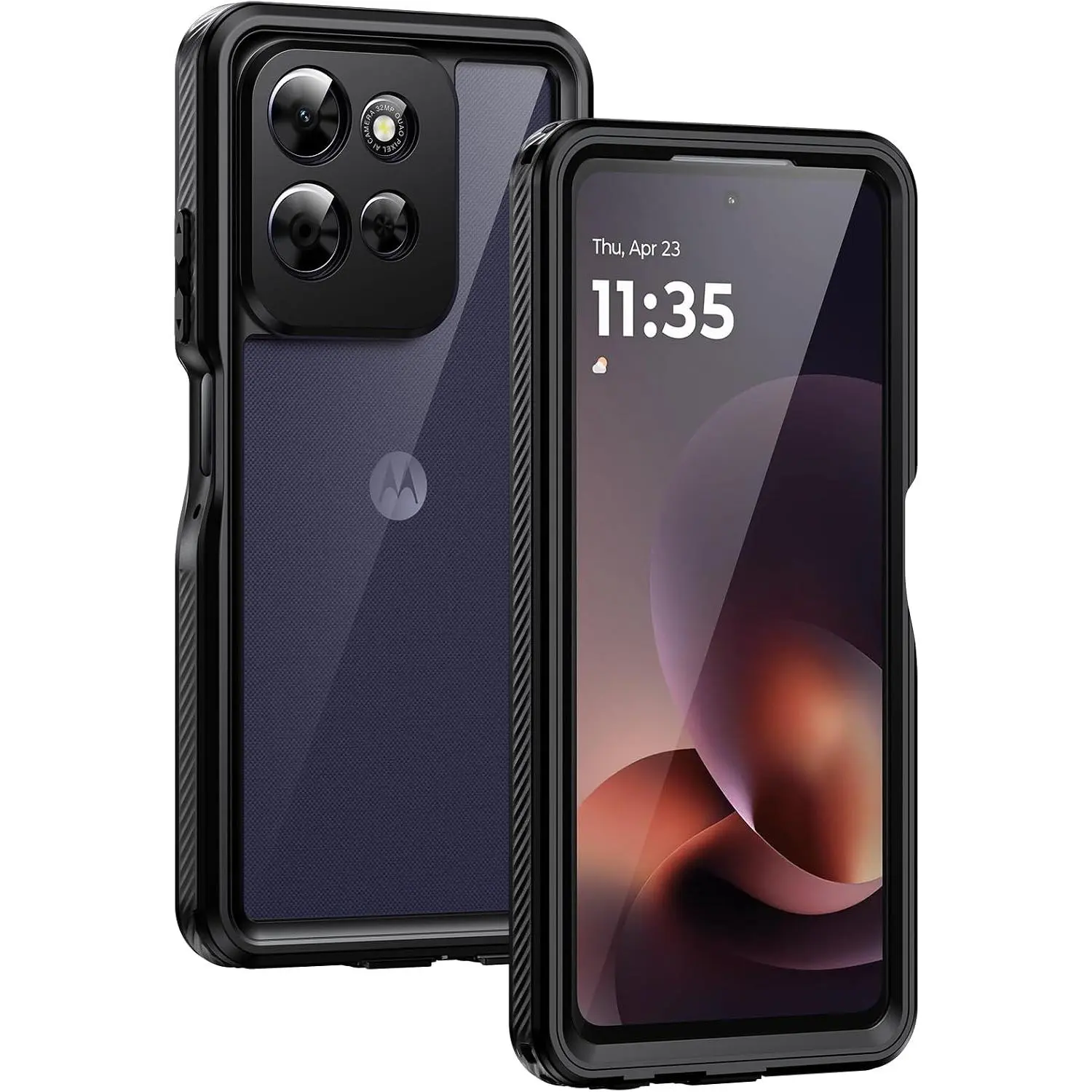 for Moto G Power 2026 Case, IP68 Waterproof Dustproof Shockproof Case with Built-in Screen Protector, Full Body Underwater Protective Cover for Moto G Power 2026, Black