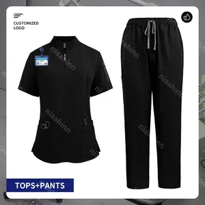 Pet Grooming Institution Medical Scrubs Suits Customized Logo Short Sleeved Doctor Uniforms Sets Dental Clinic Nurse Accessories