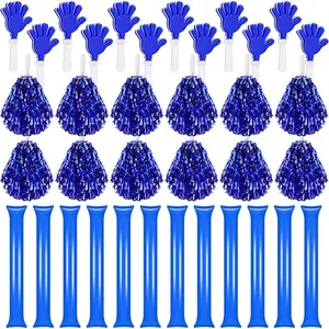 Metallic Cheerleading Pom Poms Hand Clappers Party Favors and Thunder Sticks Noise Makers for Sporting Events Team Spirit Soccer Accessories