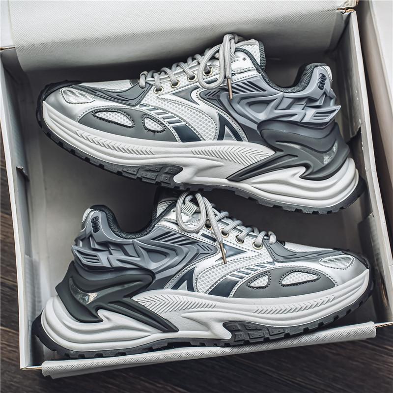 2026 New Thick-Soled Height-Increasing Dad Shoes for Men, Mesh Sports Shoes, Casual Mech-Style Men's Shoes, Trendy