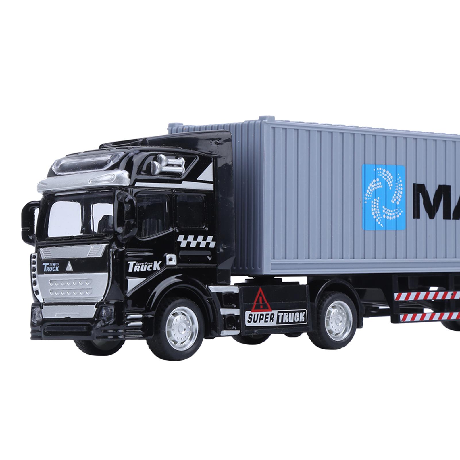 ZK20 1: 48 Alloy Container Truck Model Toy Highly Simulation Children Car Toys VehicleGray Container Truck Model