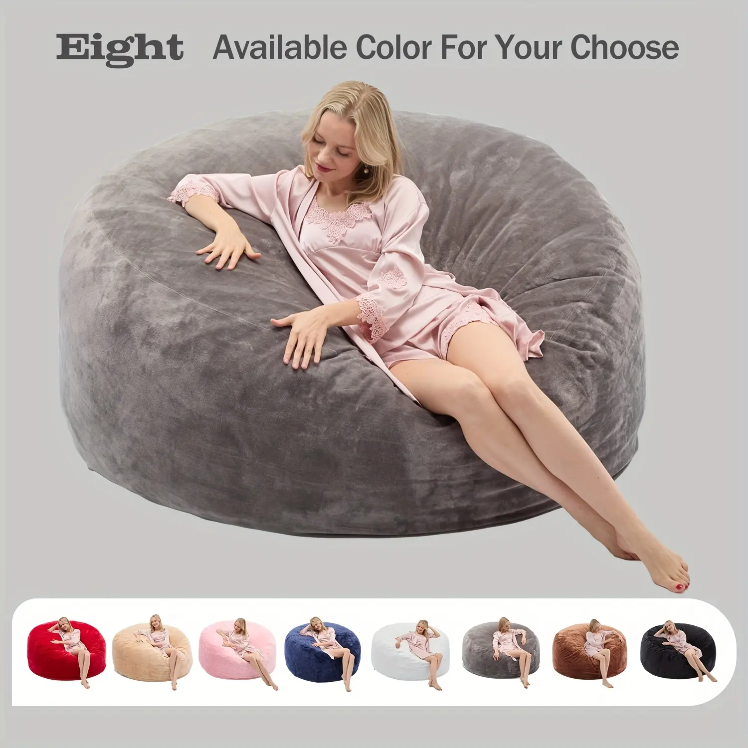 Round Soft And Fluffy Bean Bag Chairs Available in 3Ft And 4Ft Sizes for Adults, Featuring Memory Foam Filling And a Removable, Washable Cover. Oversized Comfy Chair, Perfect for The Living Room, Bedroom, Or Gaming Area