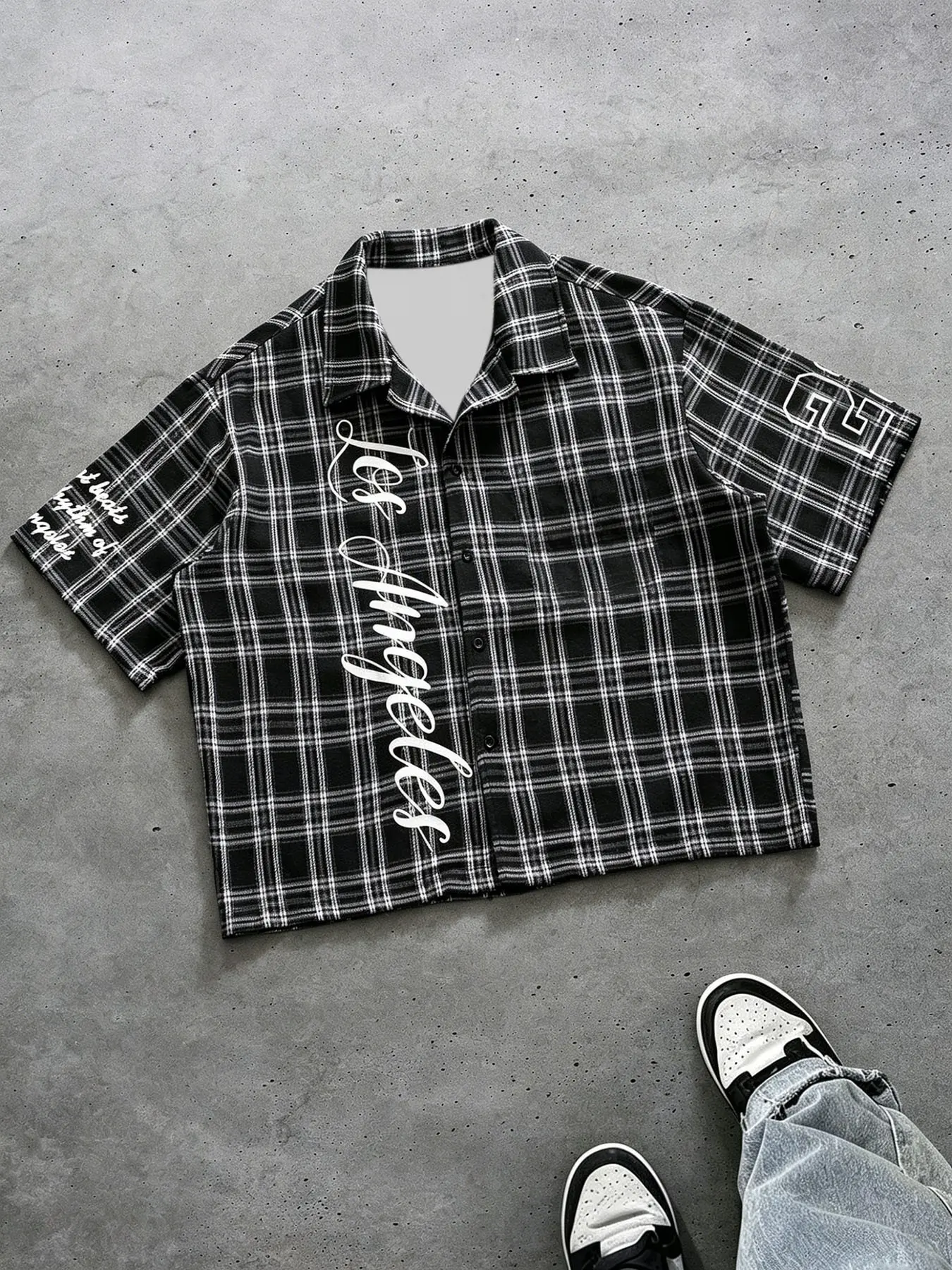 Men's Vintage Argyle Short Sleeve Blouse, Check High Street Loose Open Front Casual Shirt, Colorblock Design, Comfortable Daily Wear, Fashion Versatile Top, Menswear, Casual Trendy Shirt