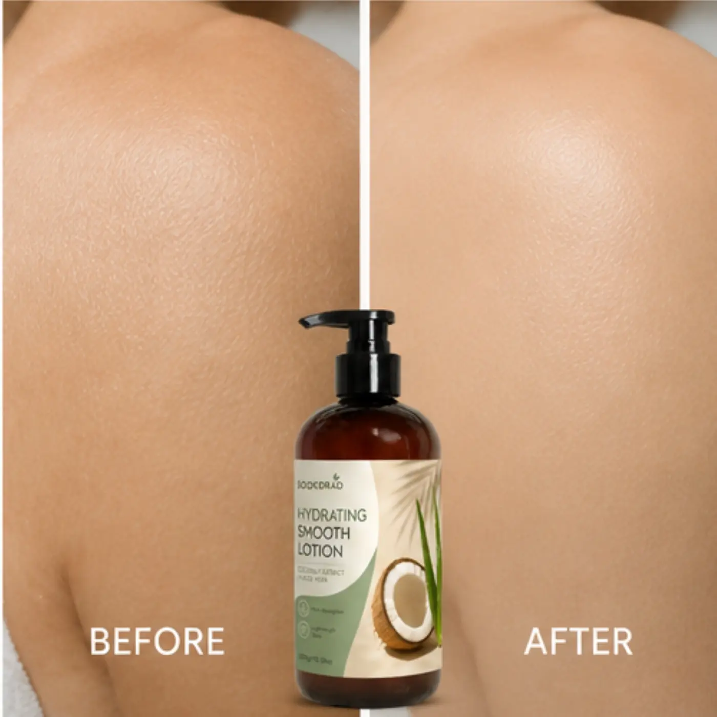 Hydrating Smooth Lotion, coconut extract, aloe vera, fast absorption, lightweight care, body lotion, moisturizing, smoothing, 10.58oz