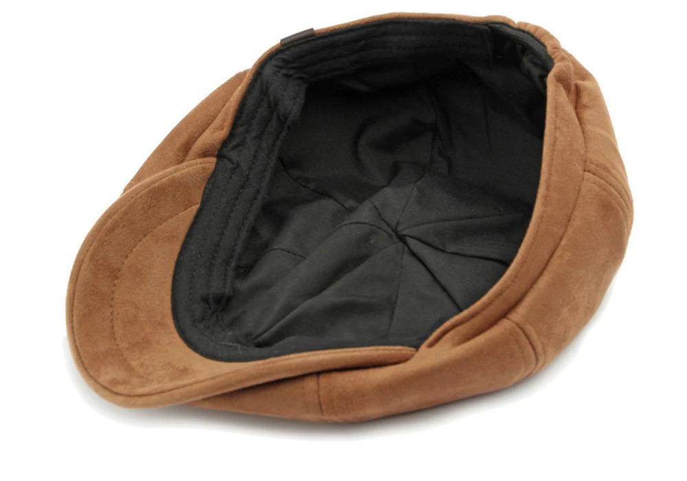 HT4580 Berets Men Women Hot Sale Suede Beret Cap Solid Octagonal Flat Cap Male Female Autumn Winter Hat Artist Painter Beret Hat