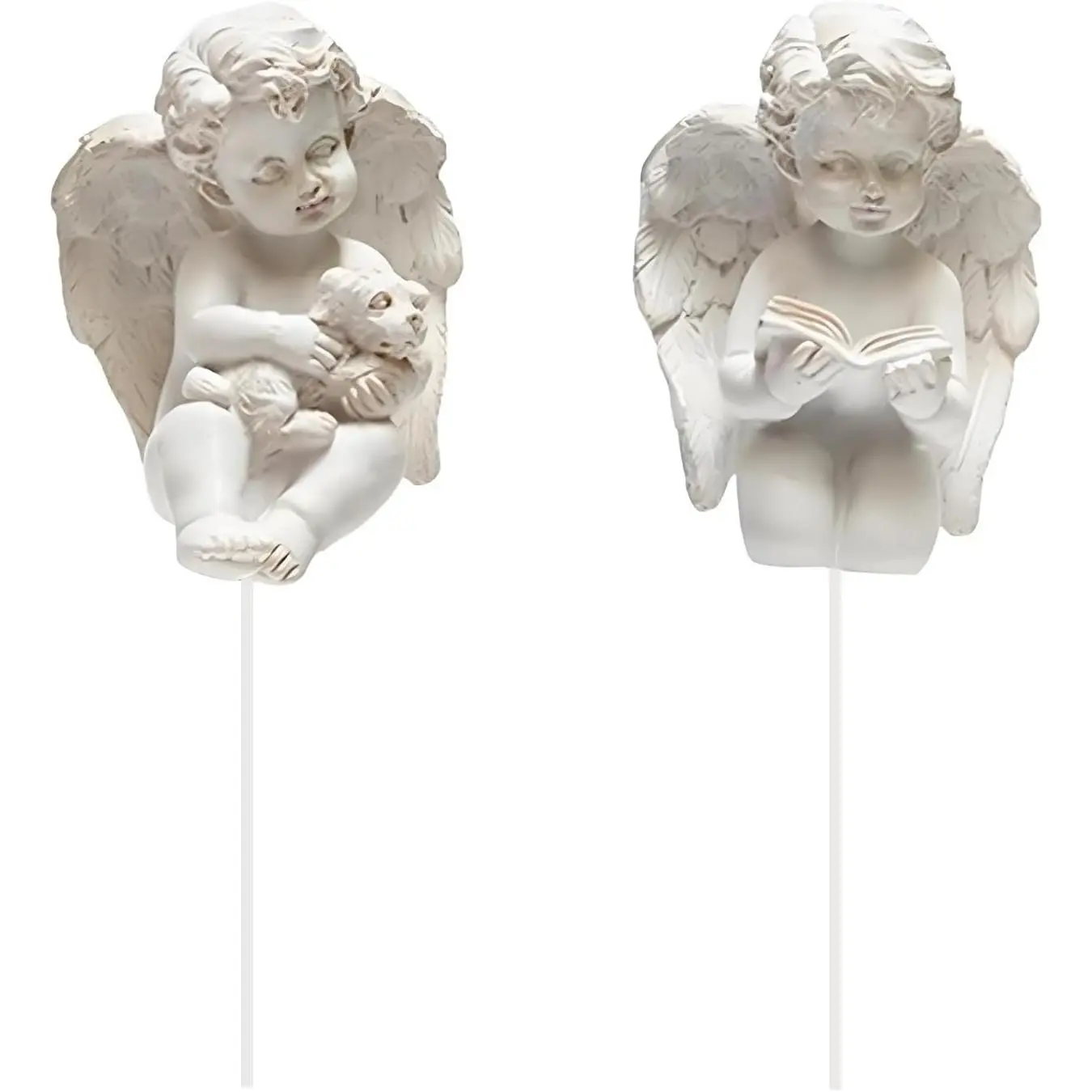 2 count Decorative Angel Garden Stakes,Little Angel Statues, Flower Pot Decoration Mini Angel  Stake,Praying Angel Figurines,Small Cherub Angel Memorial Statue Angel Figurines Decor