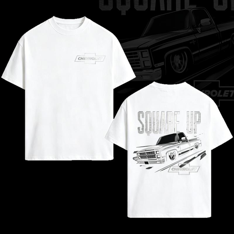 Retro SQUARE UP Squarebody Trucks T-Shirt Truck Lover Chevy Gang Tee Gift For Him Classic Casual Menswear Top, Made In USA.
