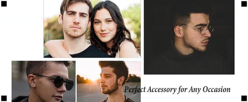 Jstyle 6 Pairs Titanium Earrings for Sensitive Ears Screw Back Hypoallergenic Surgical Stainless Steel Stud Earrings Double Side Rainbow AB Cubic Zirconia Studs Titanium Cartilage Earrings for Women Men 4/5/6 MM