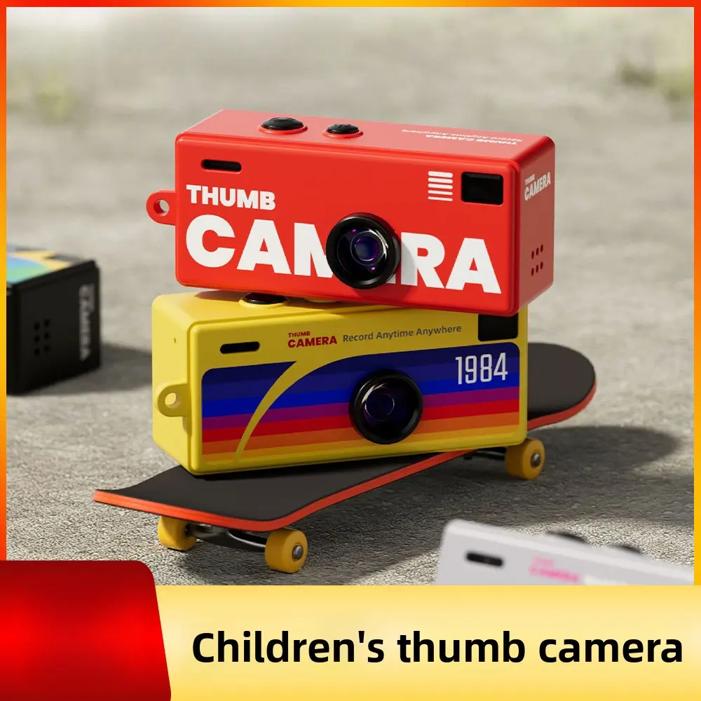 CCD Sensor Compact Mini Thumb Point & Shoot Camera - 1-Button HD Digital Photo Device, Plastic Shell, Thumb Clip, Rechargeable USB Port Keychain Camera, Lightweight Student Gift for Daily Use
