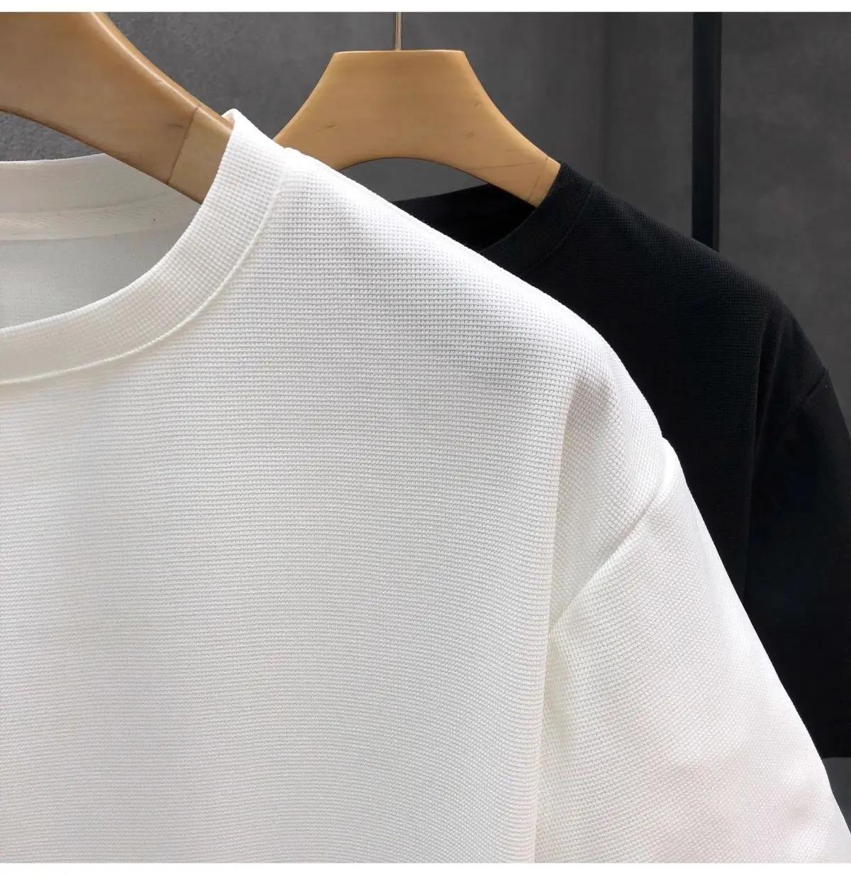 Men's Trendy Summer Short-sleeved Handsome Half-breasted T-shirt New Summer Striped Half-sleeved