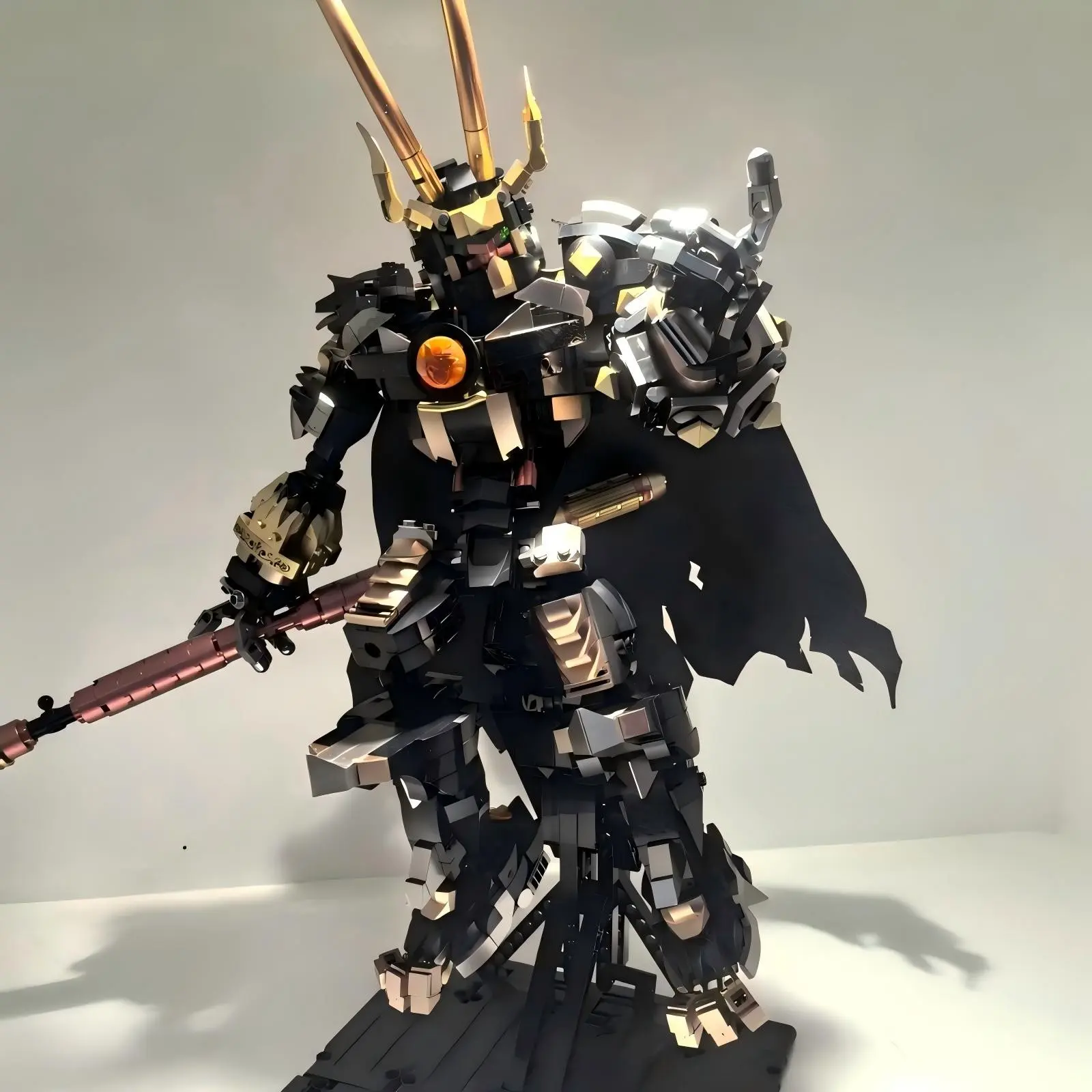 Dark Wukong Battle Mecha Building Blocks Set, Collectible Construction Set, Journey to the West Monkey King Warrior Robot Model, 1185 PCS Posable Joint DIY Assembly Bricks, Collectible Display Decor Gift Toy for Teens Adults 14+