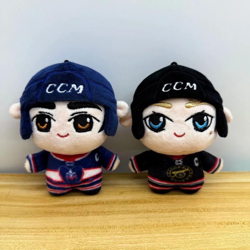 Hockey Player Chibi Plush Set, 2 Styles Soft Ice Hockey Team Stuffed Dolls, Cute Sports Plushie Gift for Fans & Kids