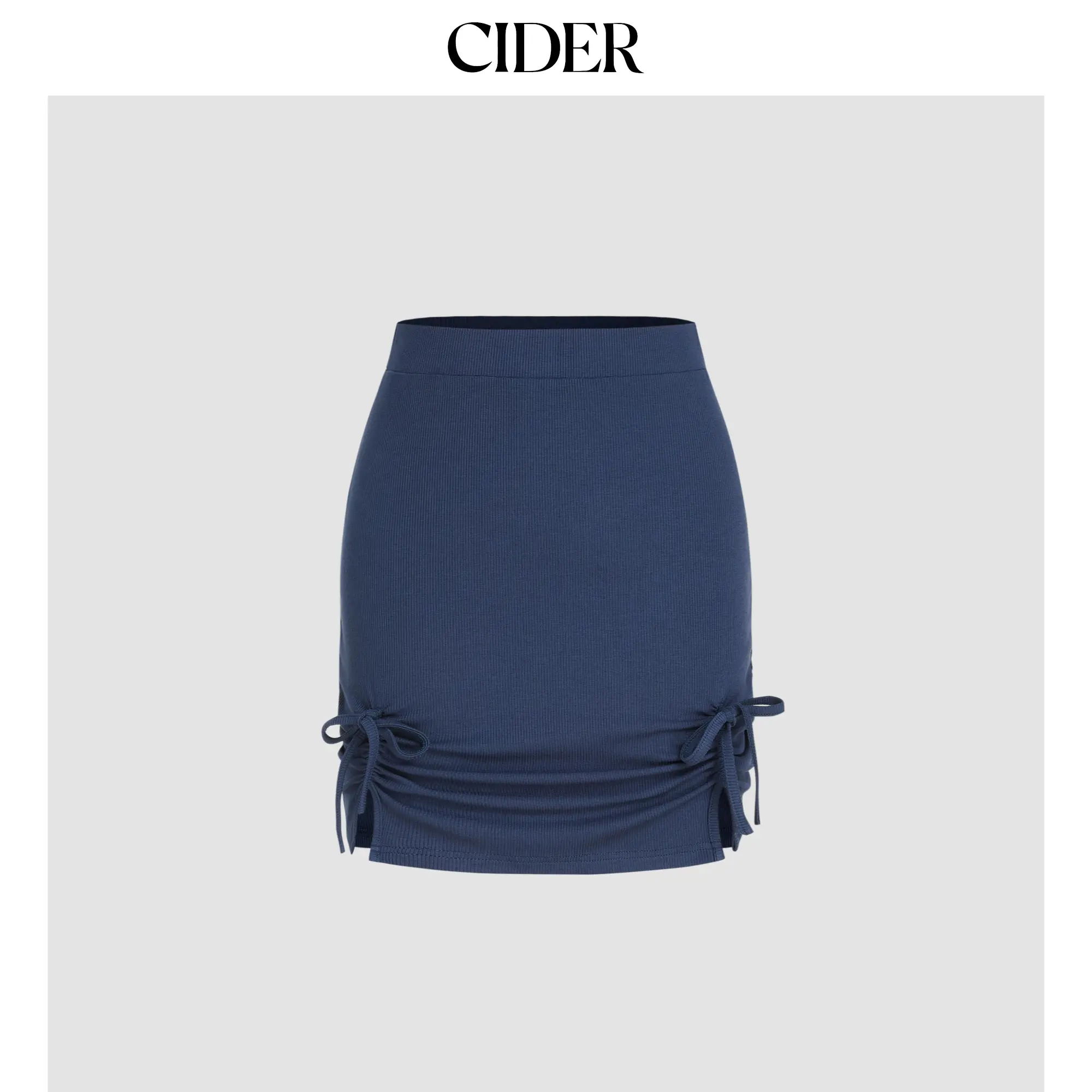 Cider [size 2-10] Middle Waist Knotted Split Mini Skirt