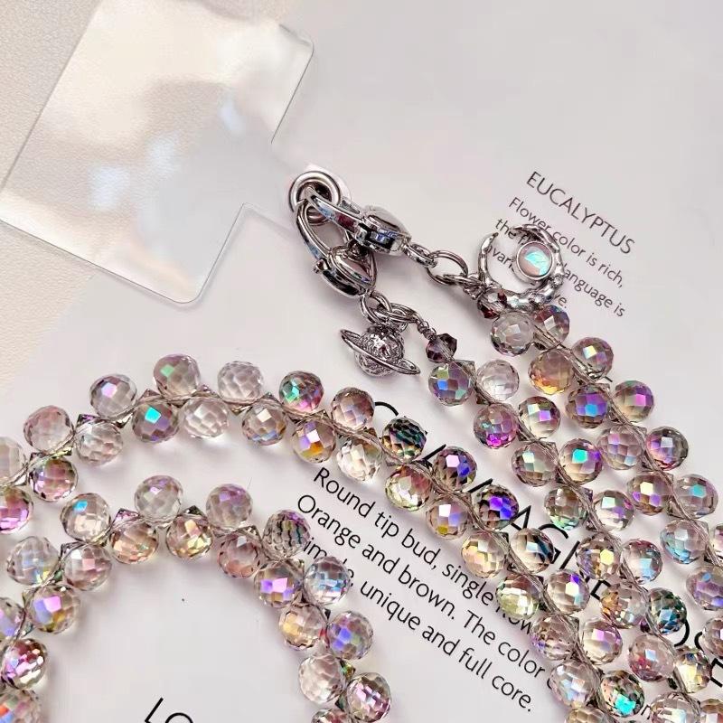 Original crystal chain phone lanyard, long chain, handmade water drop crystal lanyard, crossbody shoulder strap, neck strap, bag chain, shiny