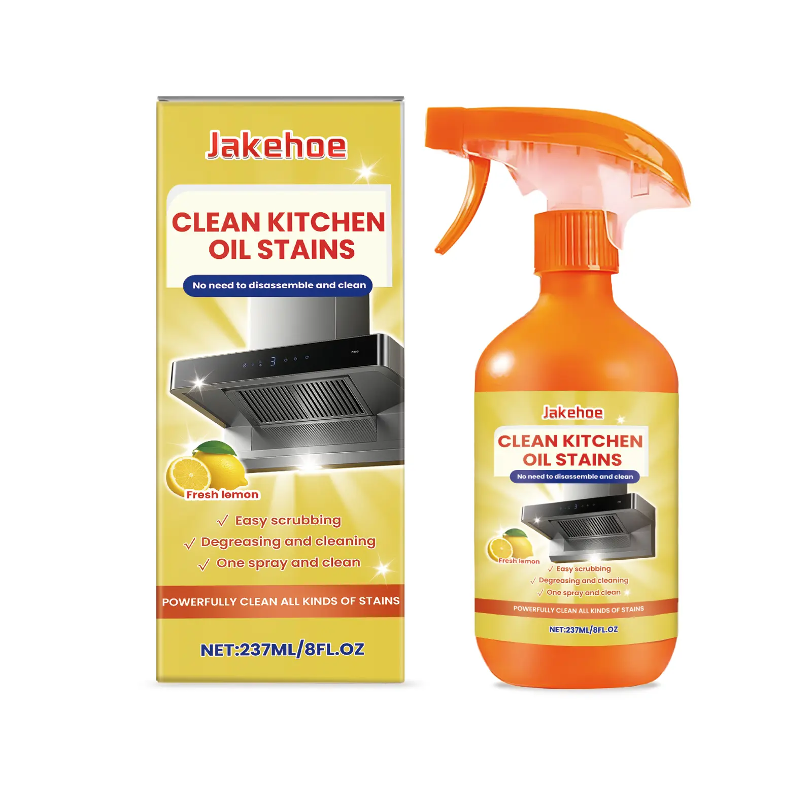 200 ml Alcohol-Free Anti-Bacterial Kitchen Oil Stain Remover Spray - Mild Formula All-Purpose Grease Dissolver, Household Cleaner for Stovetop & Range Hood Deep Cleaning with Pure Pine Scent