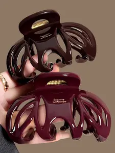2-Piece U-Shaped Spring Hair Claw, Wide Pumpkin Hair Clip, Strong Grip Shark Bite Clip, Large Capacity, Versatile Back-Of-Head Hair Clip