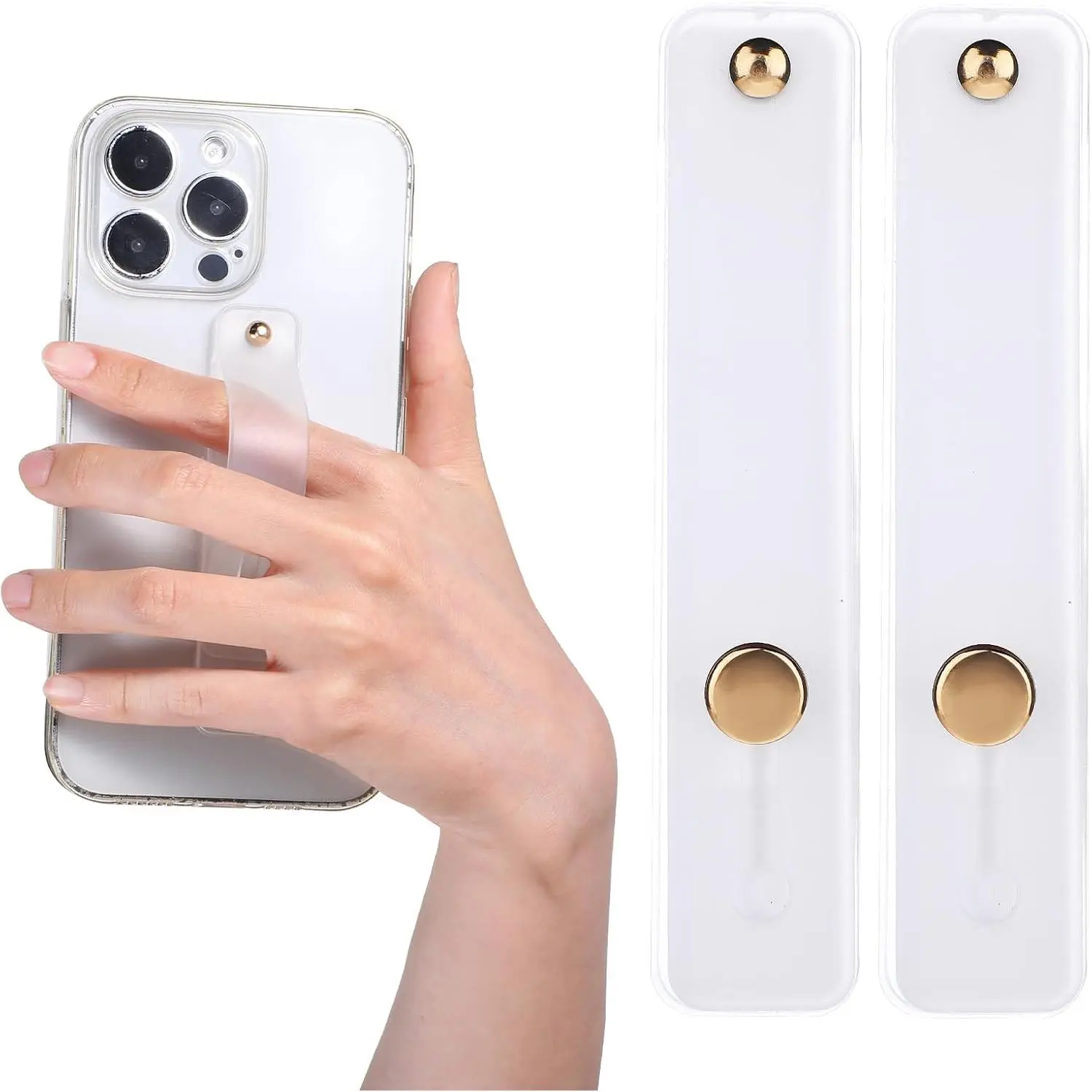 2 count Phone Case Holder Strap, Phone Loops for  of Phone White  Kickstand Cell Phone Strap Grip Holder for  Mobile Phones and Cell Phone Case