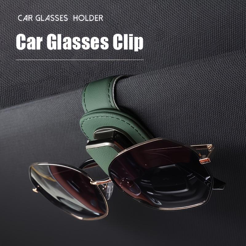 PU Leather Car Sun Visor Clip Sturdy Glasses Holder Dashboard Console Organizer Secure Eyewear Storage Accessory for Auto Interior Sun Visor for Car