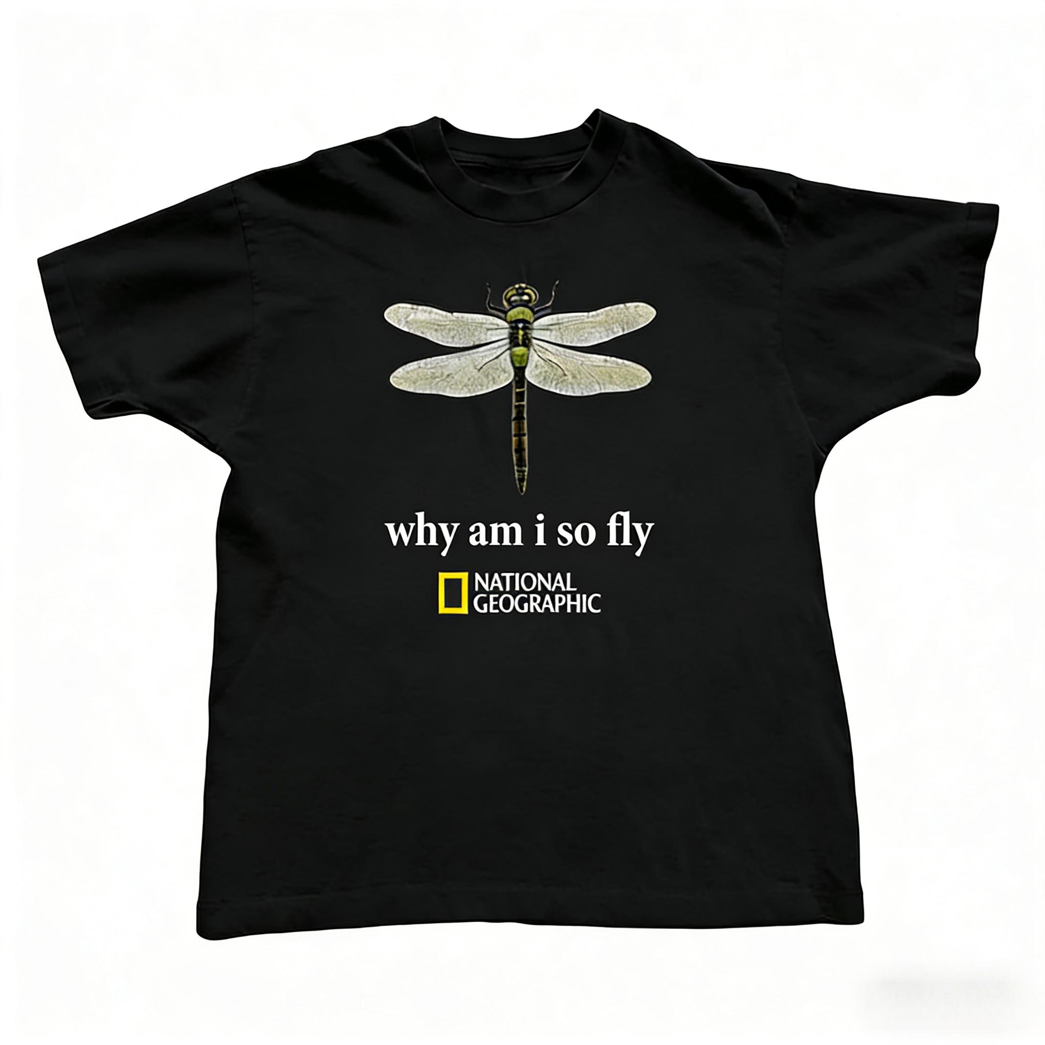2026 printed T-shirt, ships within 24 hours, National Geographic dragonfly pattern T-shirt, unisex, fashionable and versatile