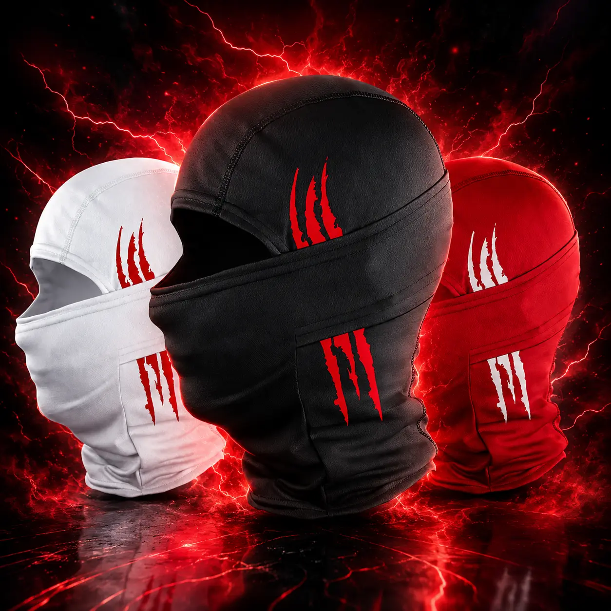 Unisex Balaclava Face Mask with Claw Print Design, Lightweight Breathable Hood for Outdoor Sports, Cycling, Streetwear & Festival Style