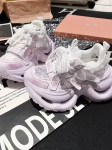 omen's Lace Mesh Chunky Sneakers, Sweet Cool Pastel Color Platform Dad Shoes, Breathable Comfortable Leg-Lengthening Trainers, Fashion Casual Street Style Sneakers, Y2K Shoes for Daily & Music Festival-