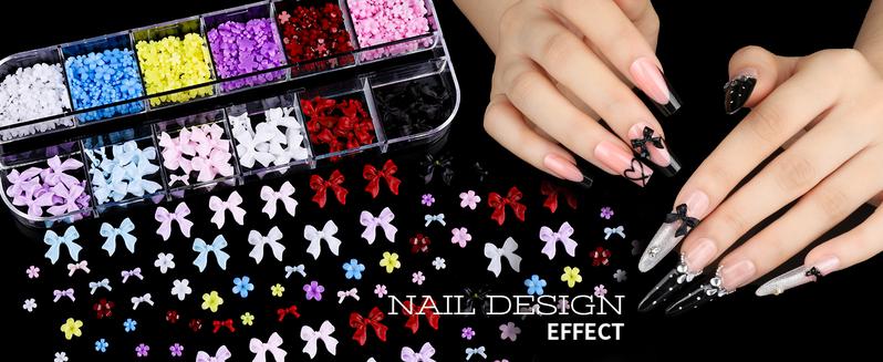 Nail Kit with Nail Charms and Nail Art Brushes Set, Nail Art Tools with 5 Boxes of 3D Nail Charms and Gems Rhinestones, 15 Pcs Nail Brushes, 5 Pcs Nail Dotting Tools, 2 Set of Nail Stand