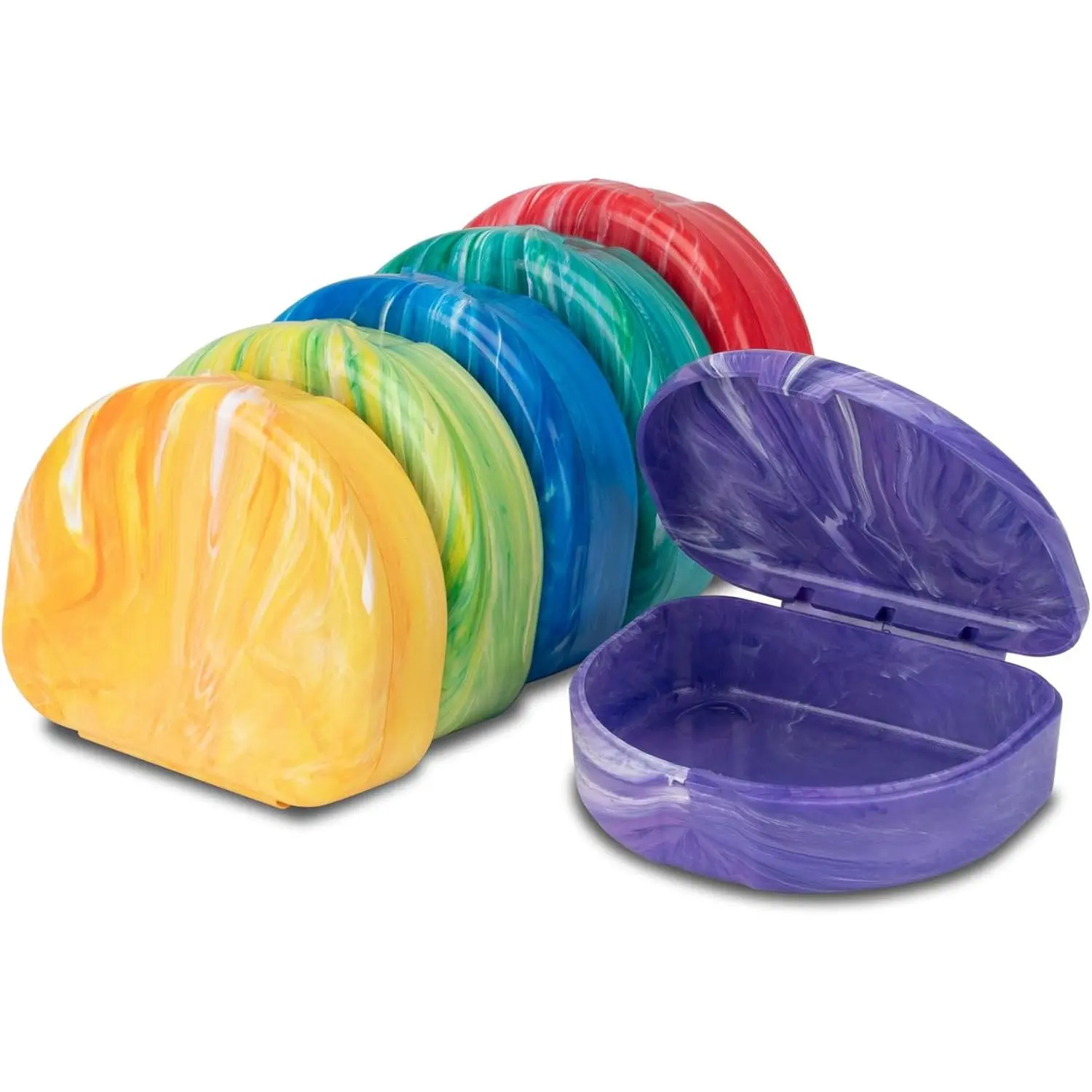 Marble Retainer Cases, Orthodontic Aligner Case, Mouth Guard Holder (3 Pack) (Assorted)