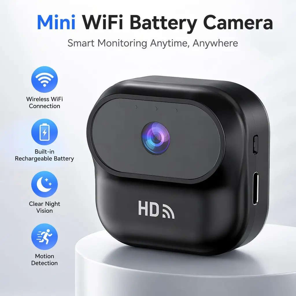 Mini WiFi Pet Camera, Puppy Camera for Cats and Dogs, Home Surveillance Recorder with Real-Time Viewing, Smart Motion Detection, HD Security Camera for Home Use