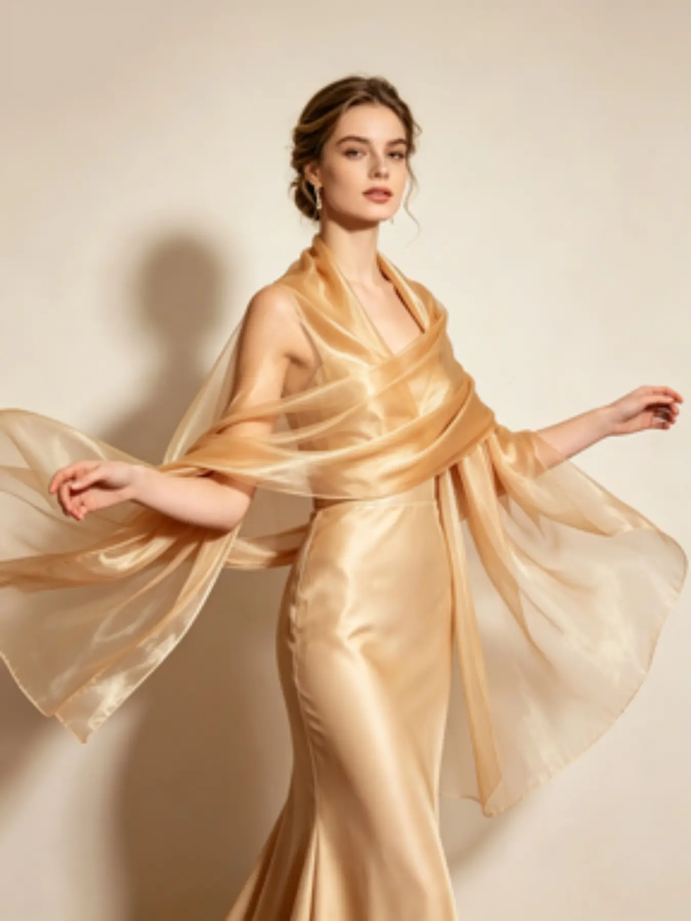 Evening Organza Scarf Shawl, Long Versatile Party Accessory, European and American Fashion Long Scarf, Perfect for Evening Events