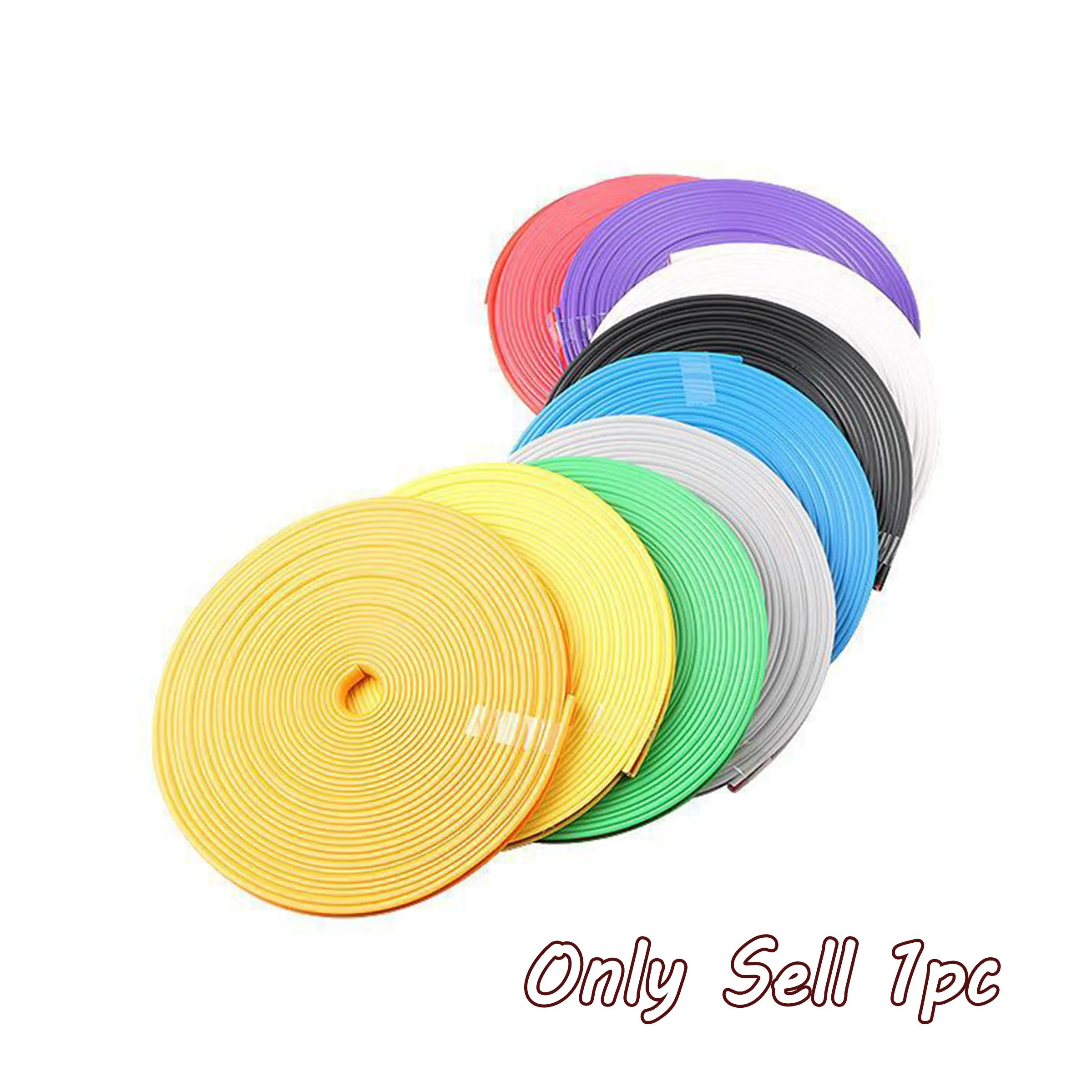 8 Meter Extended Car Wheel HUB Impact Protection Strip, Universal Wheel Edge Scratch Guard, Tire Care Decorative Sticker, Automobile Decals, Car DIY Customization Accessory