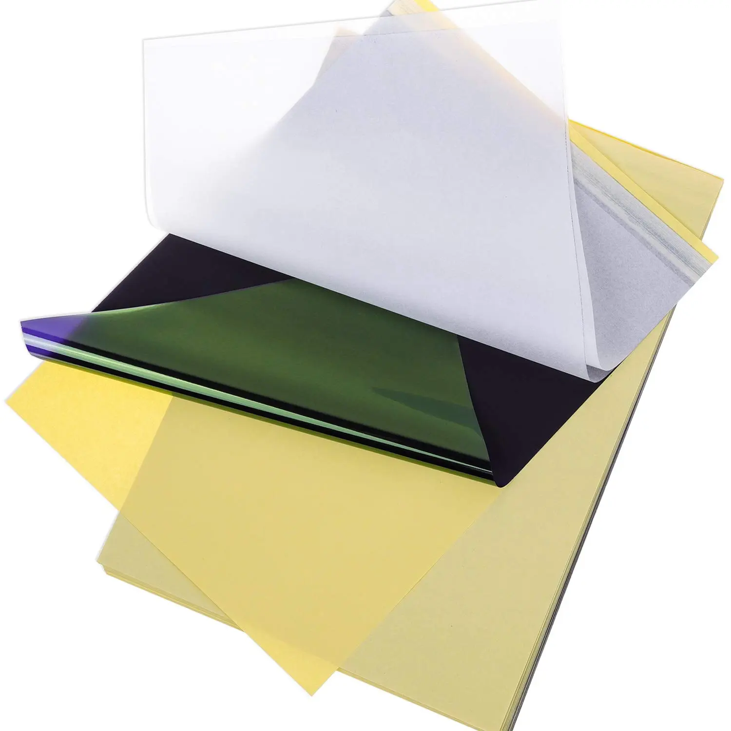4-Ply Carbon Tattoo Stencil Paper with Backing Sheet & Protective Tissue, 35 A4 Sheets Great Value Kit for Freehand Artists