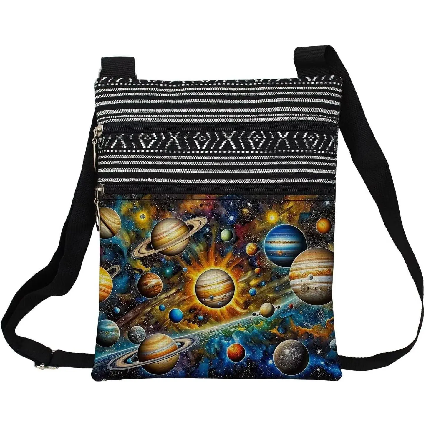 Fancy  Messenger Bag Small Ethnic  Printed Adjustable Strap Crossbody Zipper Pouch Fancy  Phone Organizer Wallet Cute  Handbag for Women